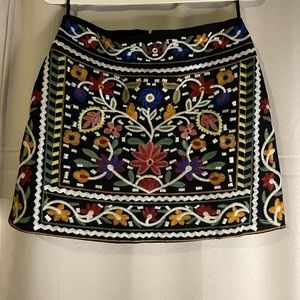 Embroidered Mini Skirt